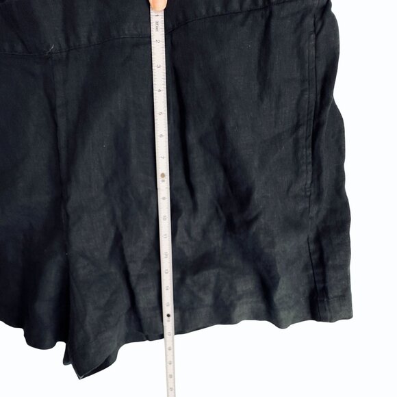 Madewell Clean Pull-On Shorts 100% Linen Black Plus Size 3X Lagenlook Beachy - Picture 8 of 12